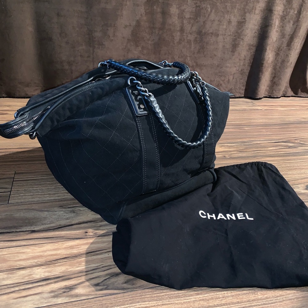 Chanel Black Denim Over-Sized Weekender